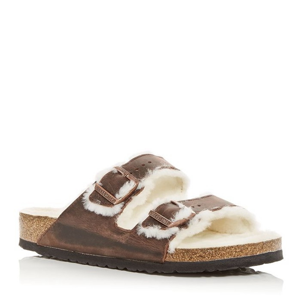 Birkenstock Brown Shearling Sandals